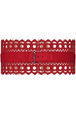 Alaia 1992 LEATHER CORSET BELT | RED